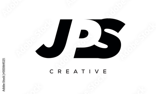 JPS letters negative space logo design. creative typography monogram vector	