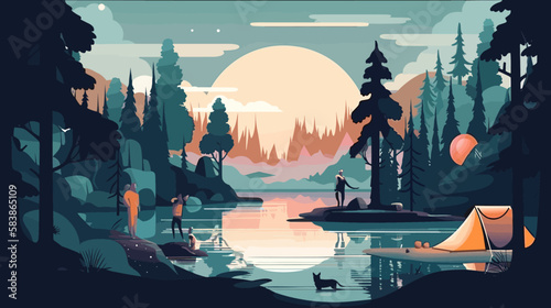 camping spot at a lake