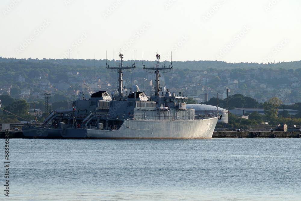 military patrol ships in the seaport of Varna