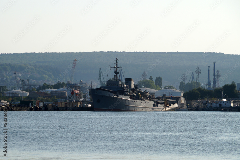 military patrol ships in the seaport of Varna military patrol ships in the seaport of Varna
