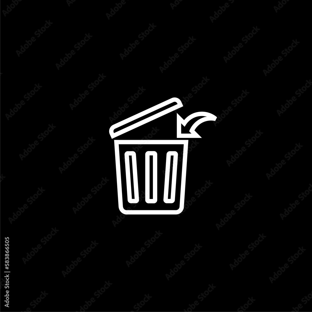 Trash can icon isolated on black background. Trash can icon isolated on black background.