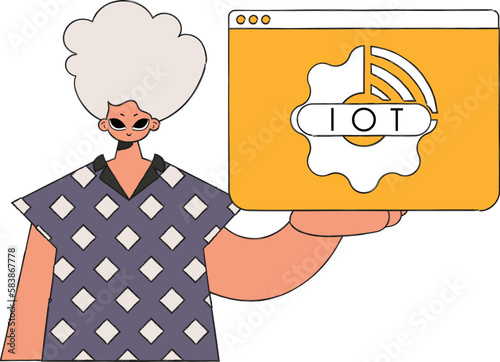 He grasps the IOT logo firmly in his hands.