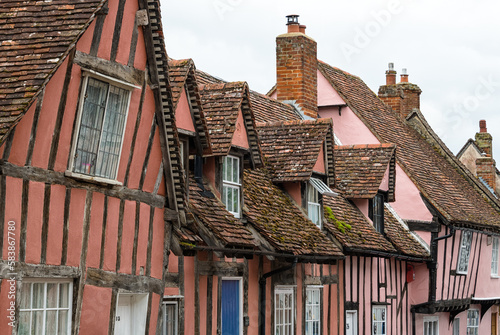 The crooked houses in Lavenham, Suffolk, England