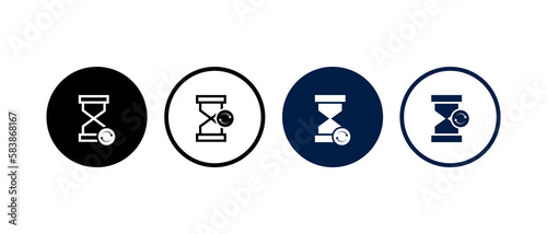 climatic emergency icon. sandglass with rotation concept.