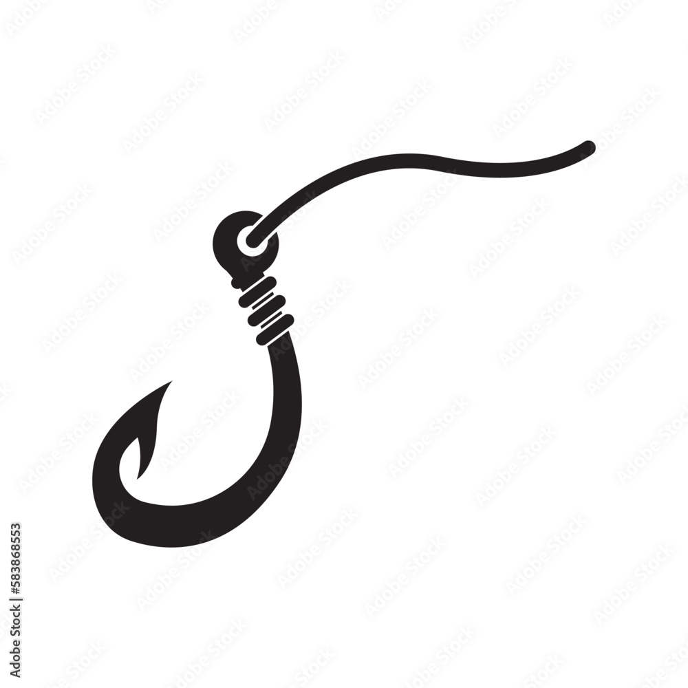 Fishing hook logo vector icon illustration design Fishing hook logo vector icon illustration design