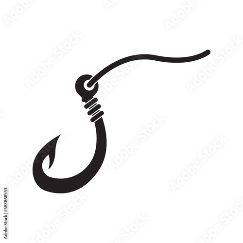 Fishing hook logo vector icon illustration design