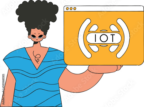 He firmly grasps an IoT logo in his hands.