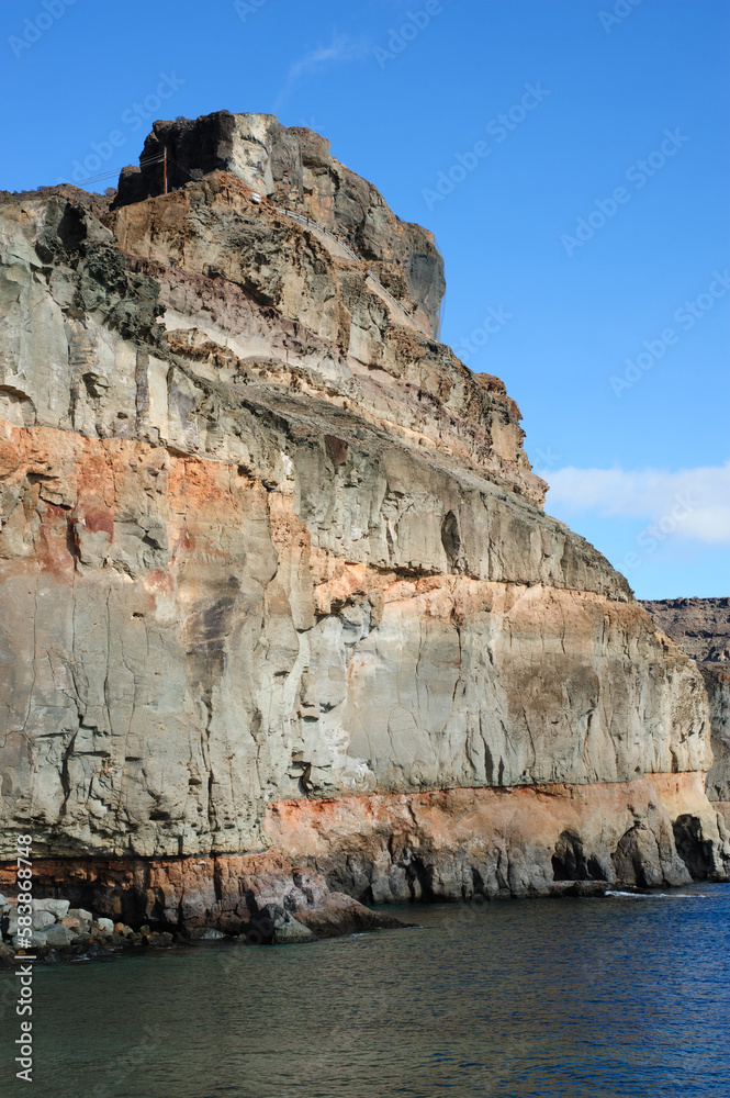 Cliff in holiday village Puerto de Mogan