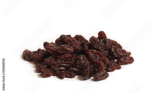 Pile of Organic Raisins Isolated on White Background