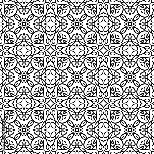seamless pattern with elements of petal flower in ethnic style