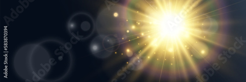 Bright beautiful star.Illustration of a light effect on a transparent background.