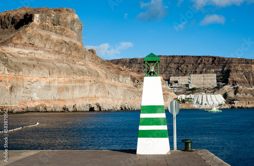 Small lighthouse in the port, Gran Canaria, Spain