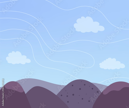 Purple mountaine landscape  view  background. Vector illustration