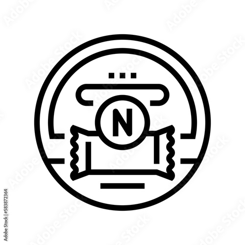 snus nicotine pouch line icon vector illustration