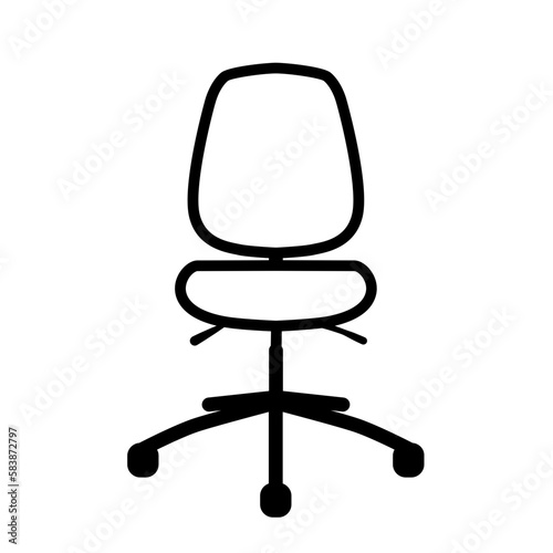 office chair on wheels line icon furniture