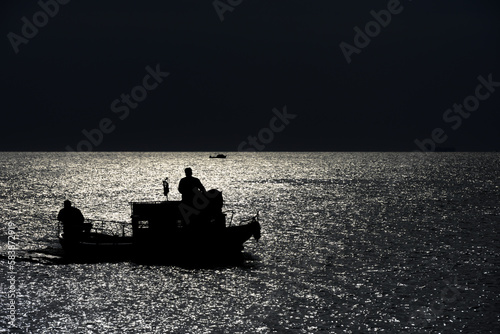 fishing boats in the sea