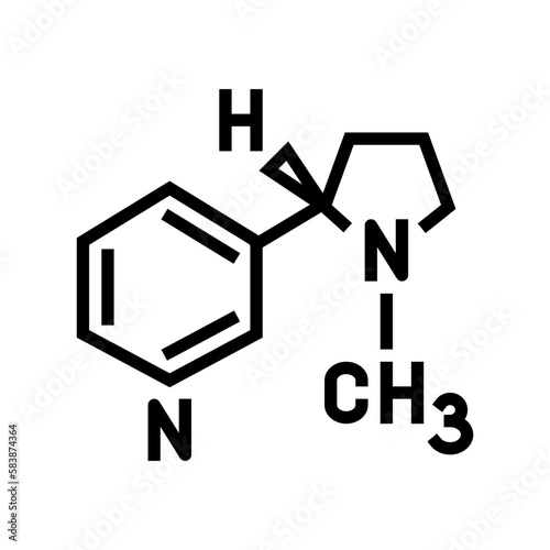 nicotine formula line icon vector illustration