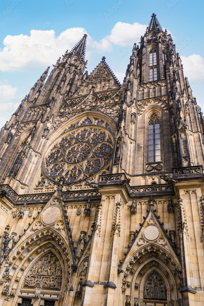 Gothic Saint Vitus Cathedral standing within Prague Castle. It is the Czech Republic’s most important cathedral, and one of the most magnificent in Europe.