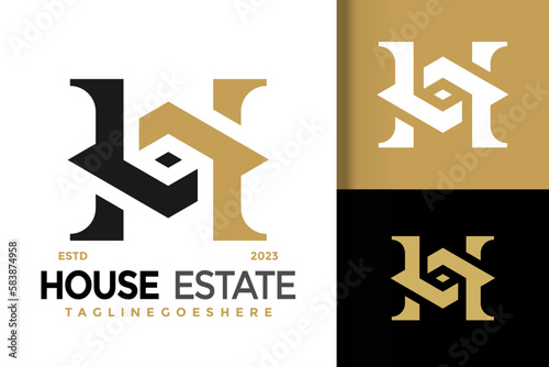 Letter H House estate logo vector icon illustration