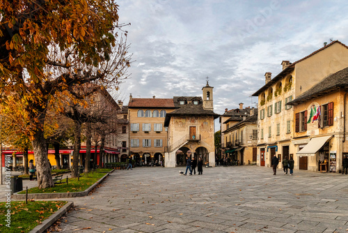 Piazza Motta on an autumn afternoon, Orta, Orta Lake, Novara district, Italian Lakes, Piedmont photo