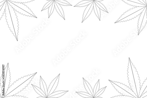 Vector illustration of marijuana leaf, cannabis plant used for medicinal purposes	