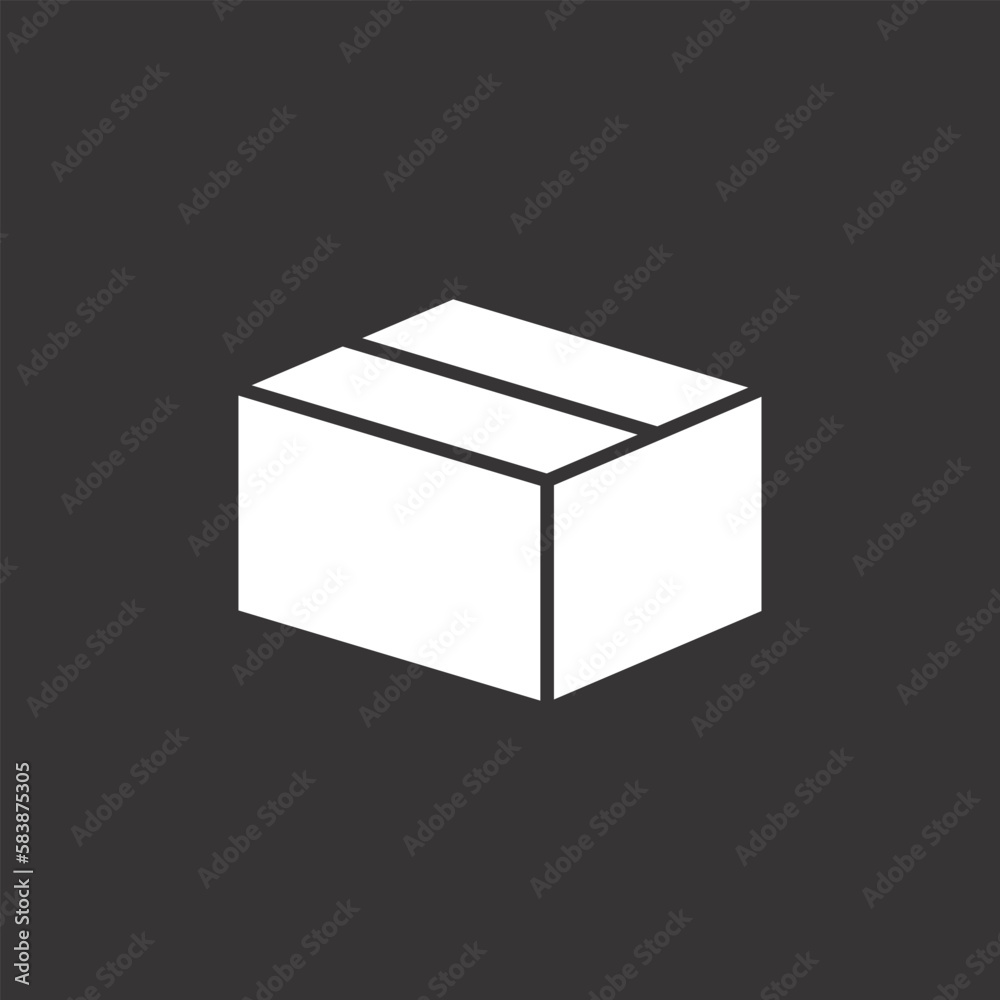 Box icon on grey background Box icon on grey background