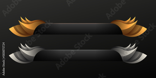 Abstract fantasy gold and silver border game gui title lower third banners