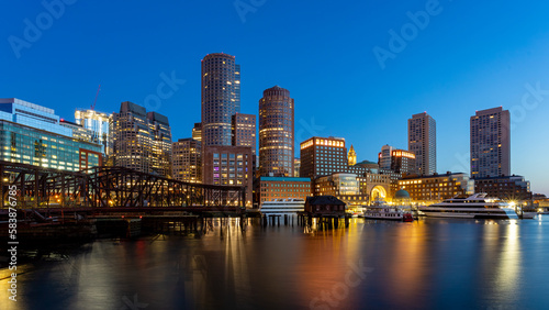 Boston Waterfront at dawn, Boston, Massachusetts, New England