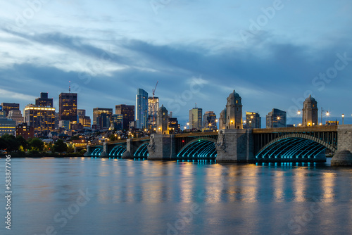 Longfellow Bridge at dawn, Boston, Massachusetts, New England