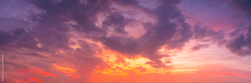 clouds and pink sky,Pastel pink and purple sky at sunset