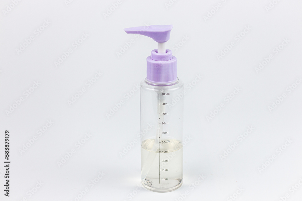bottle of sanitizer isolated on white background, hygiene concept bottle of sanitizer isolated on white background, hygiene concept