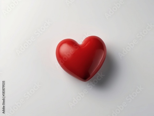 Red Heart on a White Background