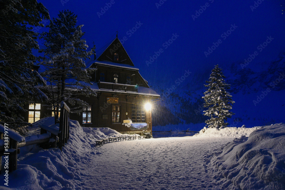 Polish shelter in the Tatra Mountains in Poland 