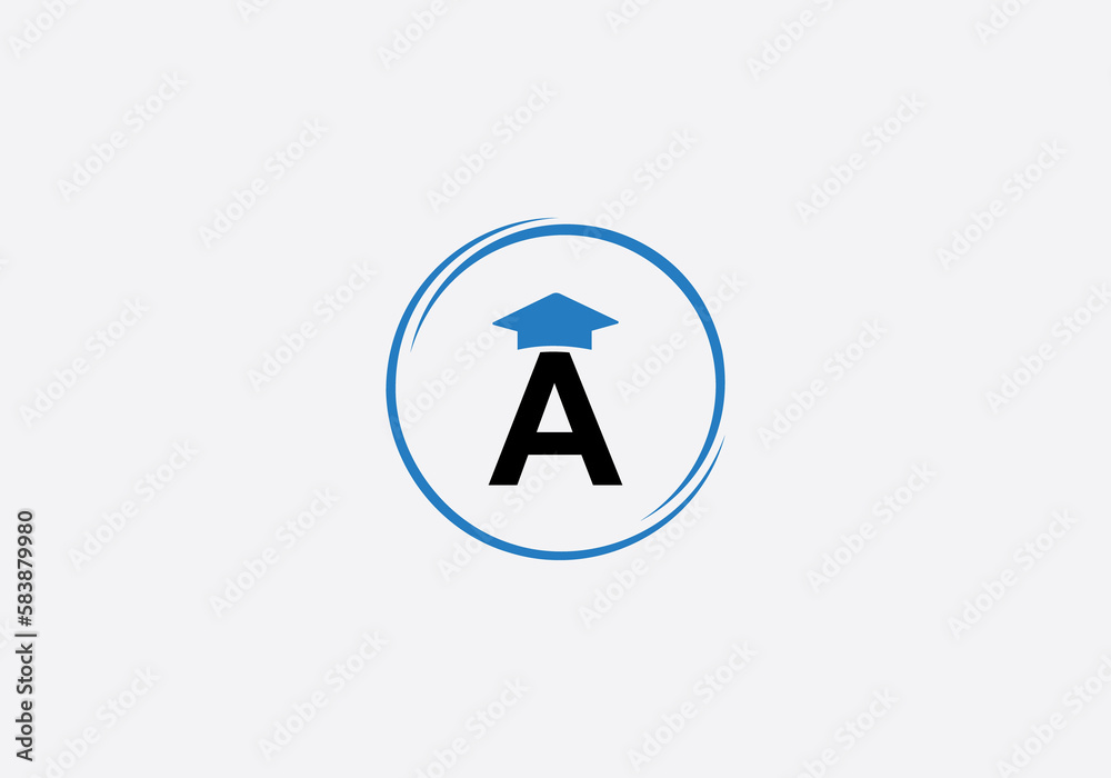 Academic education symbol and Student hat logo. Education cap monogram and Graduation cap symbol and university graduation sign Academic education symbol and Student hat logo. Education cap monogram and Graduation cap symbol and university graduation sign
