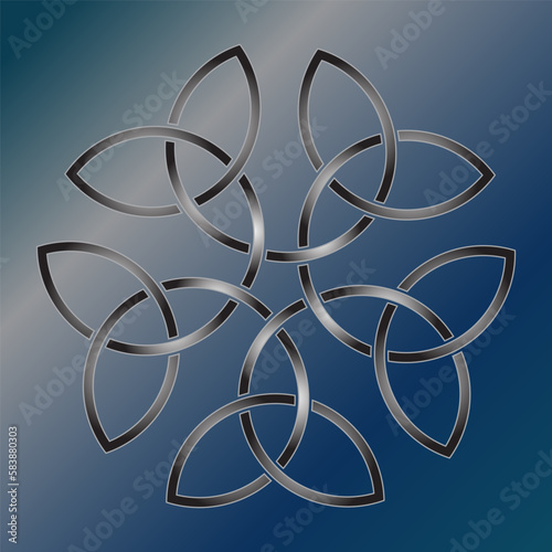 Five points celtic knot. Viking, medieval style vector illustration. Element for graphic design