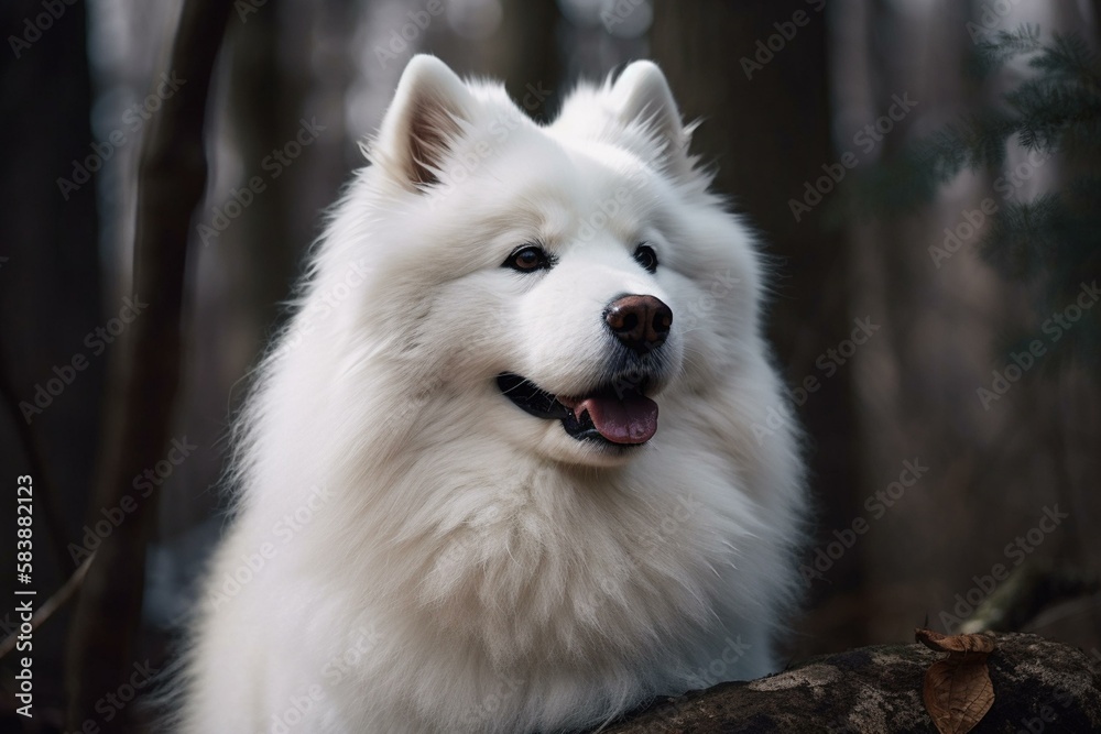 Samoyed, family dog, Generative AI