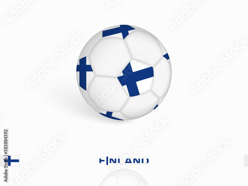 Soccer ball with the Finland flag, football sport equipment.