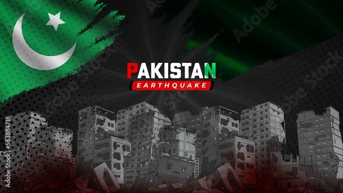 Earthquake in Pakistan - Building Collapse Background