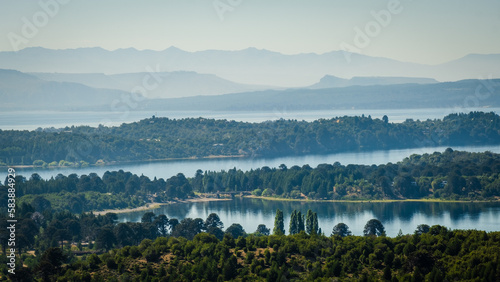 7 Lagos seven lakes Patagonia argentina travel tourist destination aerial view of stunning seascape 