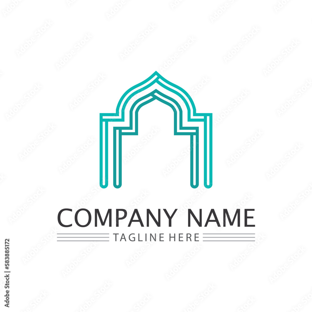 islamic icon and ramadhan logo design vector graphic sign
