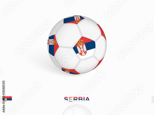 Soccer ball with the Serbia flag, football sport equipment.
