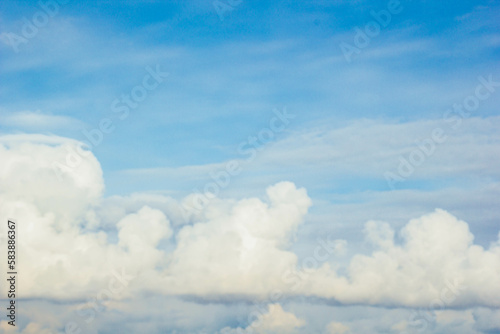 Summer blue sky cloud gradient light white background. Beauty clear cloudy in the sun calm bright winter aerial background. Gloomy bright blue landscape in the environment daytime horizon 