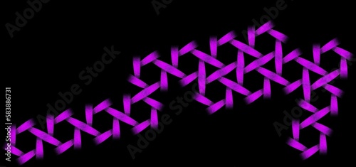 Modern futuristic geometric shapes pattern design with hexagons on black background 