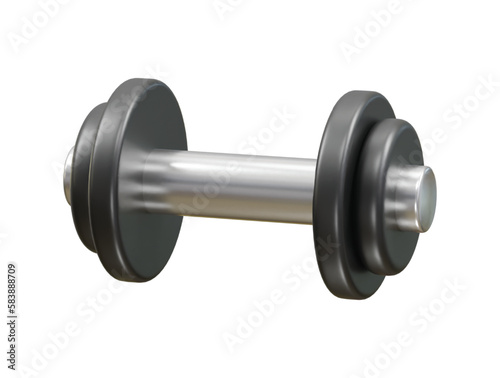 Dumbell icon 3d rendering illustration vector