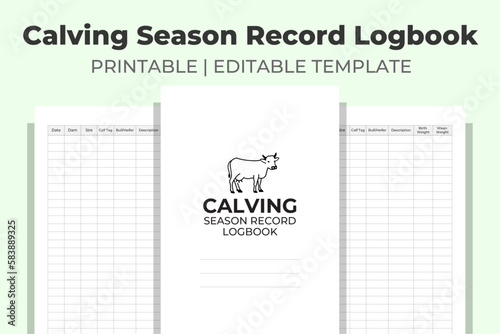 Calving Season Record Logbook KDP Interior