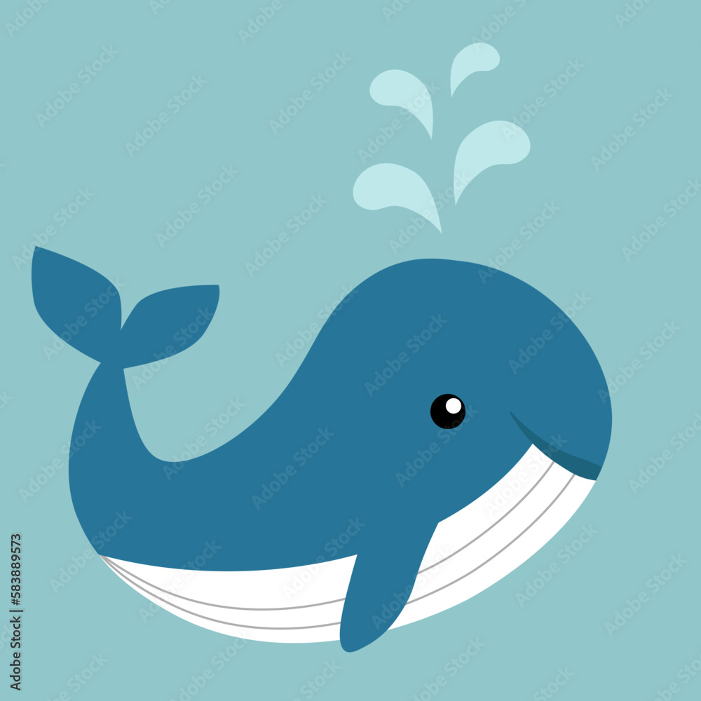 simple vector illustration blue whale simple vector illustration blue whale