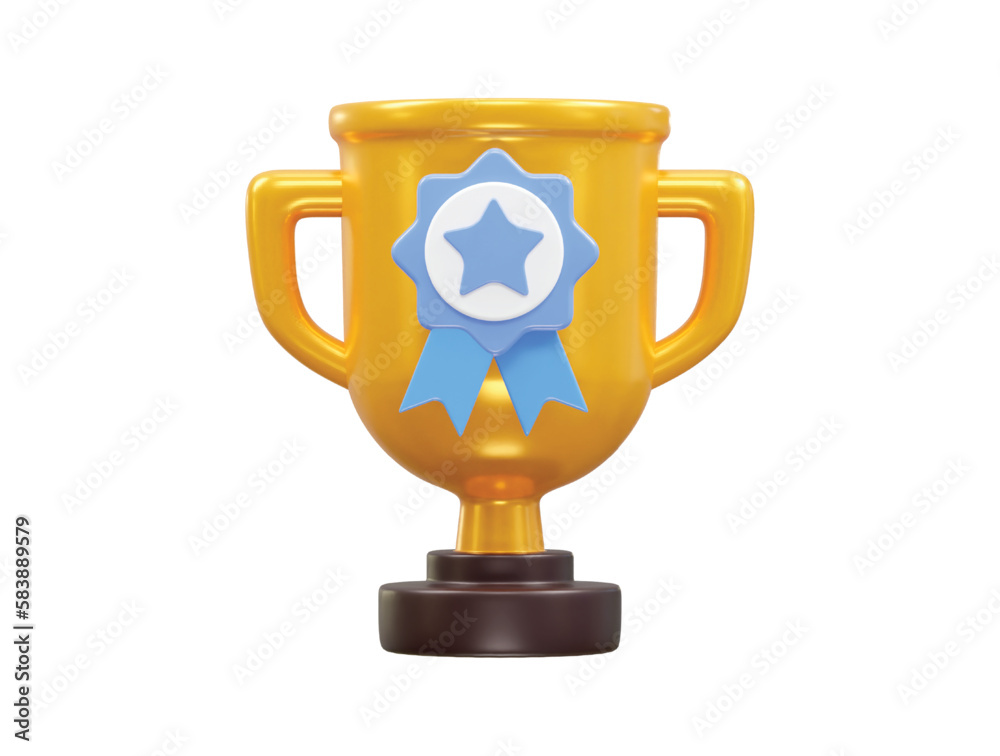 Trophy 3d icon vector illustration render Trophy 3d icon vector illustration render