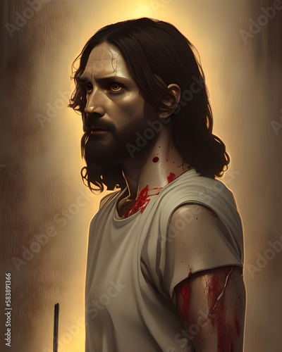 Cinematisches Jesus Portrait Concept Art