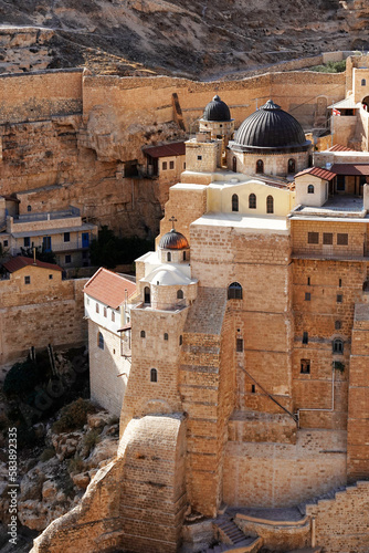 Mar Saba, one of the oldest continuously inhabited monasteries in the world, eastern Judean Desert, Israel photo