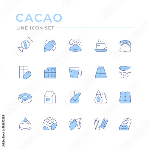 Set color icons of chocolate and cacao